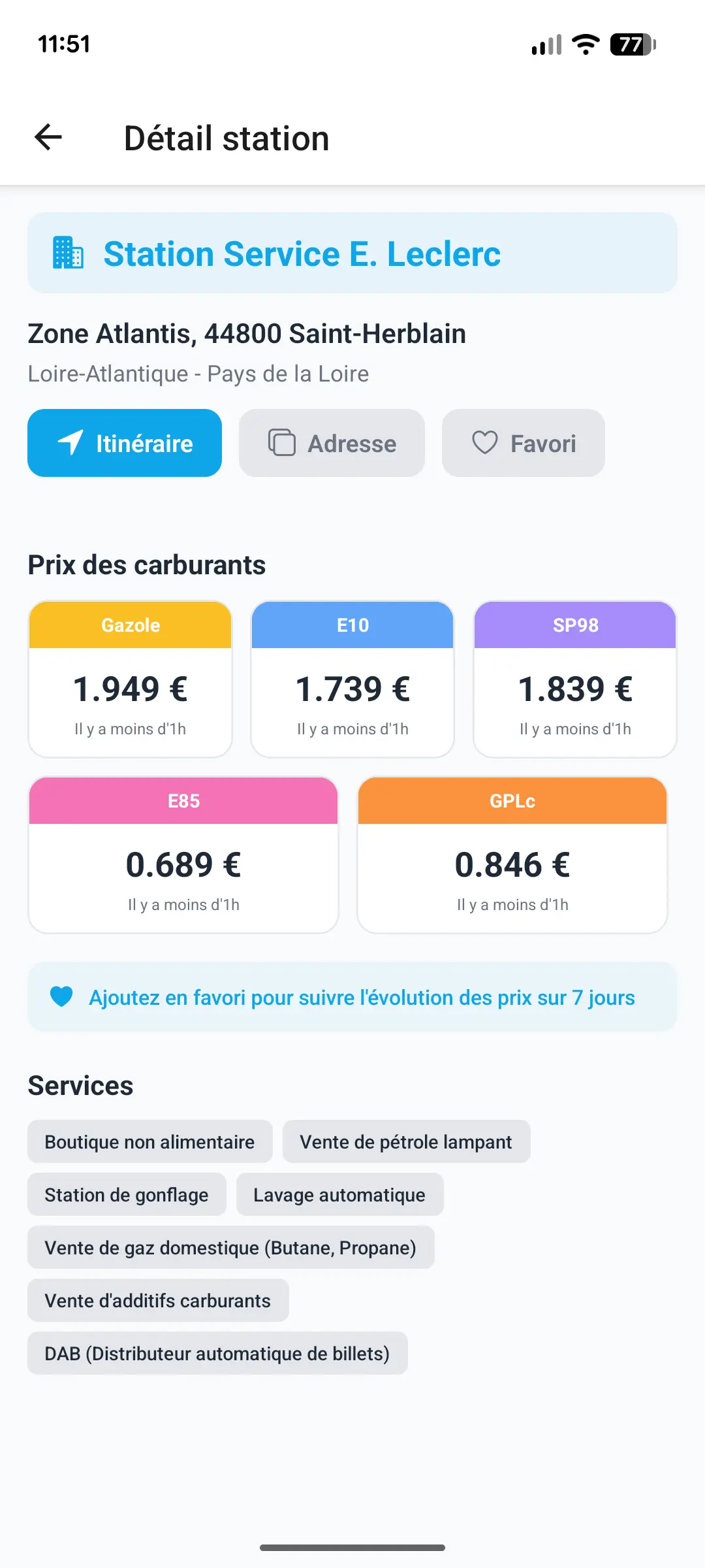 Recherche de stations